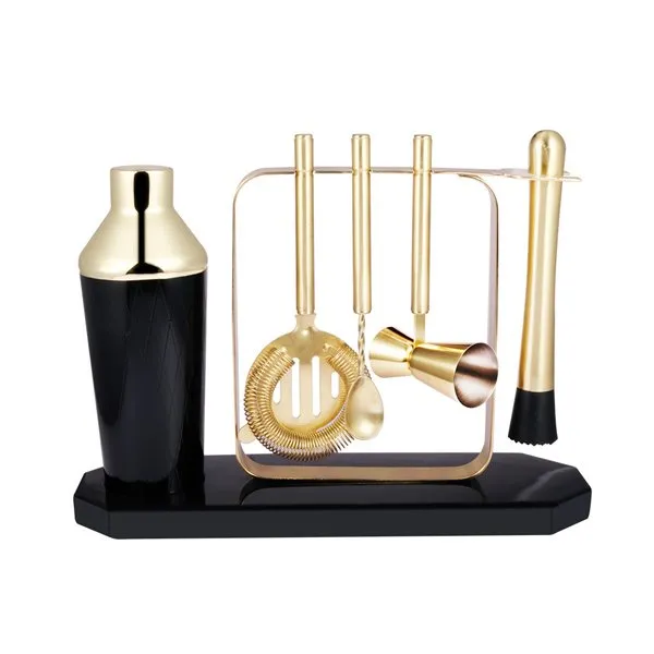 Sort og guld cocktailsæt