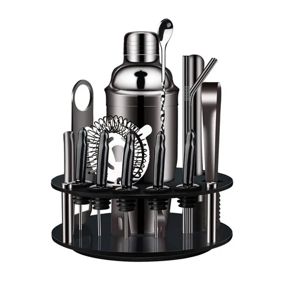 Sort cocktailsæt med stativ