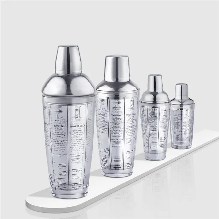 Cocktailshaker i glas og metal