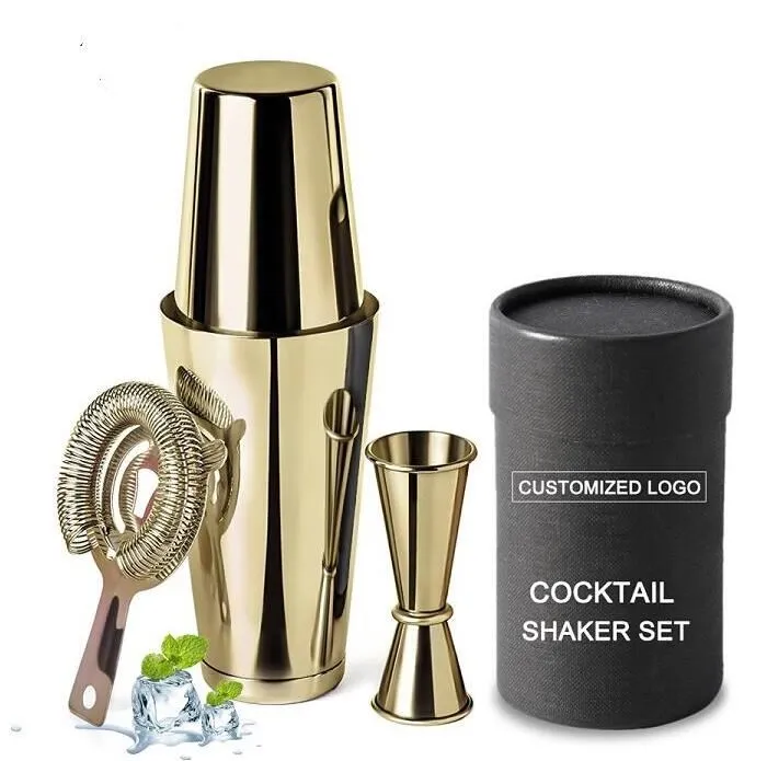 Professionelt guld cocktail shaker sæt
