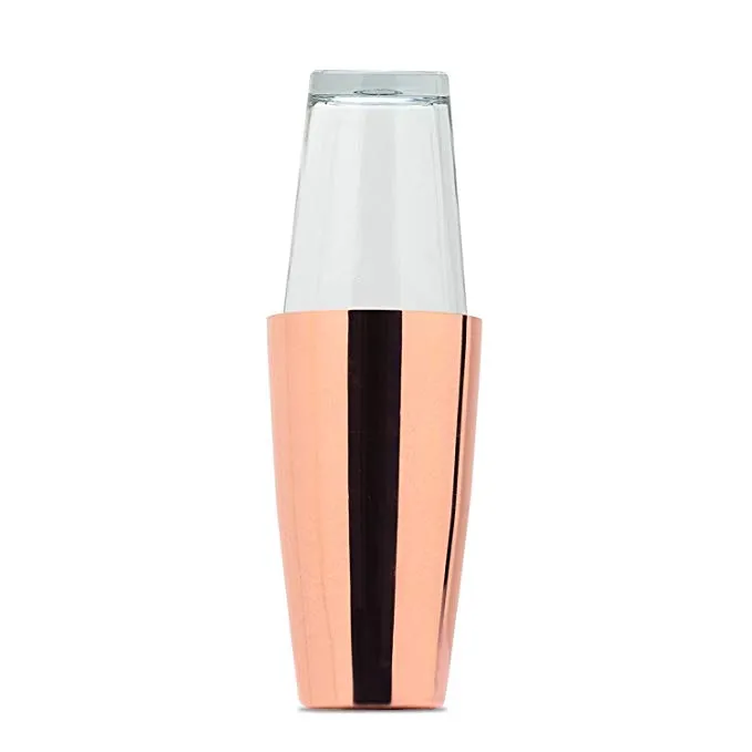 Martini-shaker i rustfrit stål med glas